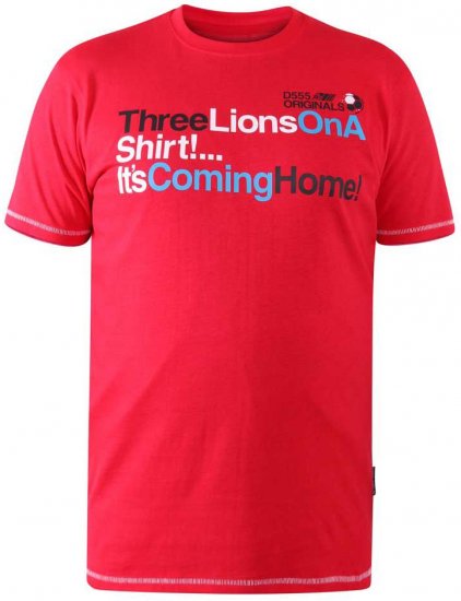 D555 LIONS England T-shirt - T-skjorter - Store T-skjorter - 2XL-14XL