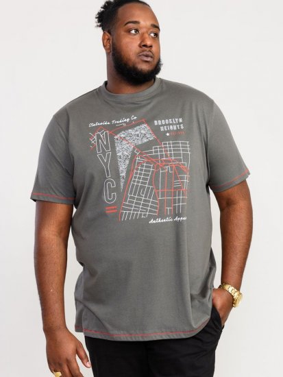 D555 Cobbler Nyc Birdseye Map Printed T-Shirt - T-skjorter - Store T-skjorter - 2XL-14XL