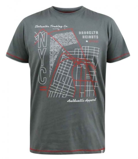 D555 Cobbler Nyc Birdseye Map Printed T-Shirt - T-skjorter - Store T-skjorter - 2XL-14XL