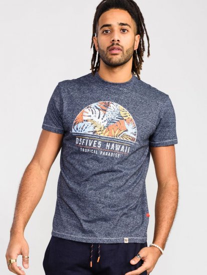 D555 Upton Hawaii Leaf Printed T-Shirt - T-skjorter - Store T-skjorter - 2XL-14XL
