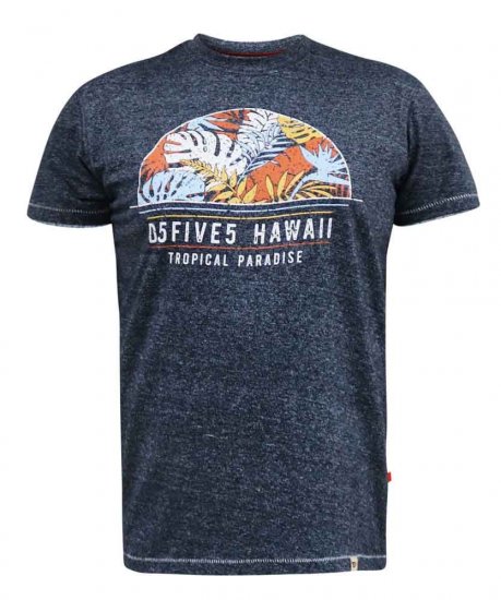 D555 Upton Hawaii Leaf Printed T-Shirt - T-skjorter - Store T-skjorter - 2XL-14XL