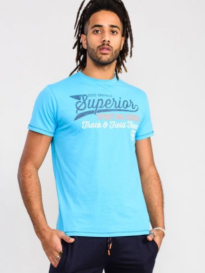 D555 Rushden Superior Printed T-Shirt Turquoise - T-skjorter - Store T-skjorter - 2XL-14XL