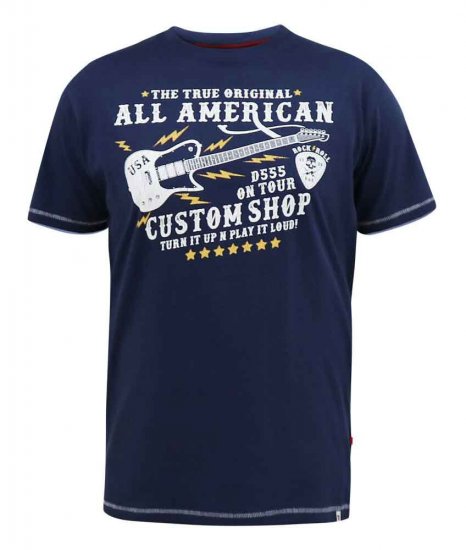 D555 Bronte All American Guitar Printed T-Shirt - T-skjorter - Store T-skjorter - 2XL-14XL