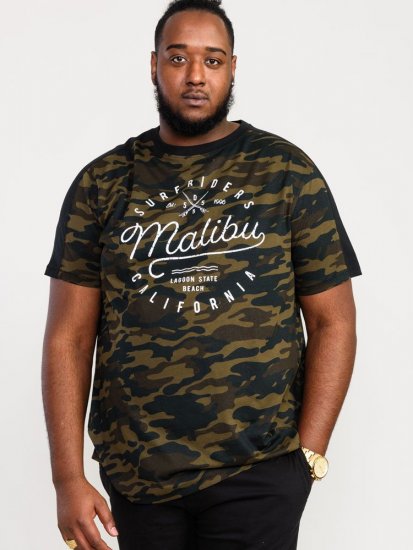 D555 Sullivan Ao Camo T-Shirt With Chest Print - T-skjorter - Store T-skjorter - 2XL-14XL