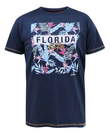 D555 Prestwick Florida Floral Printed T-Shirt - T-skjorter - Store T-skjorter - 2XL-14XL