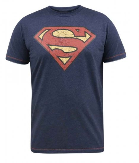 D555 Scampton Official Superman Printed T-Shirt Navy - T-skjorter - Store T-skjorter - 2XL-14XL