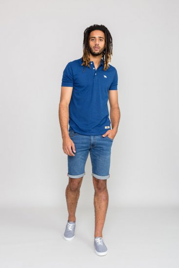 D555 WINCHESTER Blue Polo Shirt - Polo- & piqueskjorter - Poloskjorte i store størrelser - 2XL-8XL