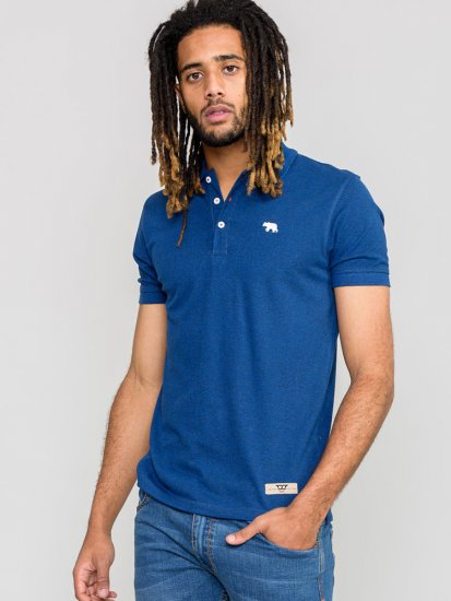 D555 WINCHESTER Blue Polo Shirt - Polo- & piqueskjorter - Poloskjorte i store størrelser - 2XL-8XL