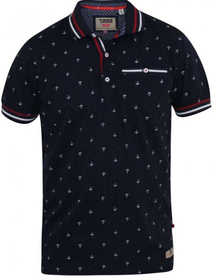 D555 SWINDON Print Polo Shirt - Polo- & piqueskjorter - Poloskjorte i store størrelser - 2XL-8XL