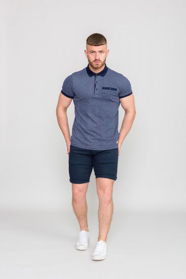 D555 AXFORD Print Polo Shirt - Polo- & piqueskjorter - Poloskjorte i store størrelser - 2XL-8XL