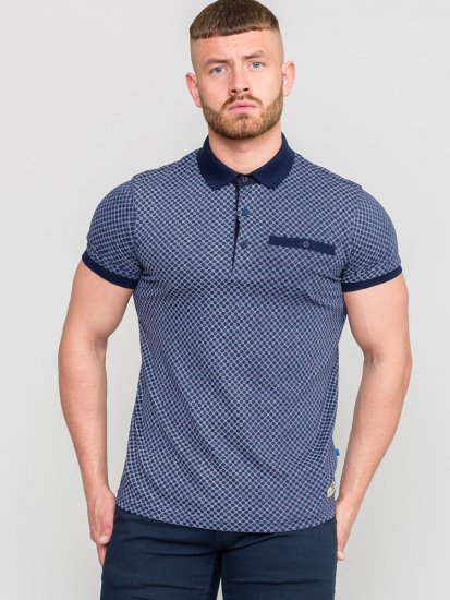 D555 AXFORD Print Polo Shirt - Polo- & piqueskjorter - Poloskjorte i store størrelser - 2XL-8XL