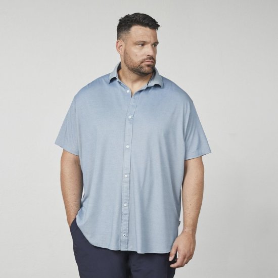 North Latitude 61116 Melert Kortermet Pikétrøye Blå - Polo- & piqueskjorter - Poloskjorte i store størrelser - 2XL-8XL