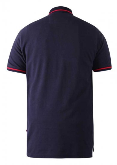 D555 Sloane Polo Shirt With Chest Embroidery Navy - Polo- & piqueskjorter - Poloskjorte i store størrelser - 2XL-8XL