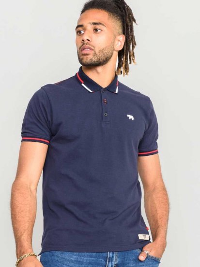 D555 Sloane Polo Shirt With Chest Embroidery Navy - Polo- & piqueskjorter - Poloskjorte i store størrelser - 2XL-8XL
