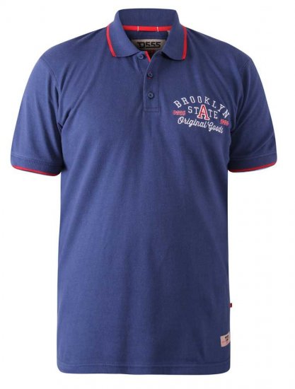 D555 Canning Chest Embroidery Polo Shirt Denim - Polo- & Piqueskjorter - Poloskjorte i store størrelser - 2XL-8XL
