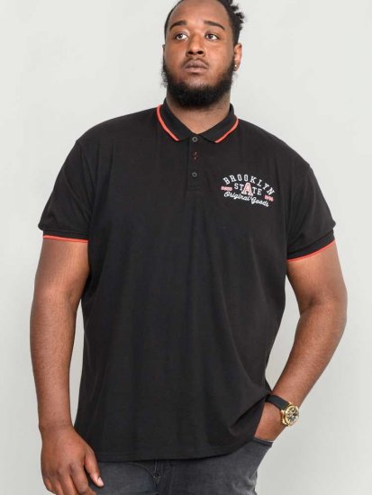 D555 Canning Chest Embroidery Polo Shirt Black - Polo- & piqueskjorter - Poloskjorte i store størrelser - 2XL-8XL