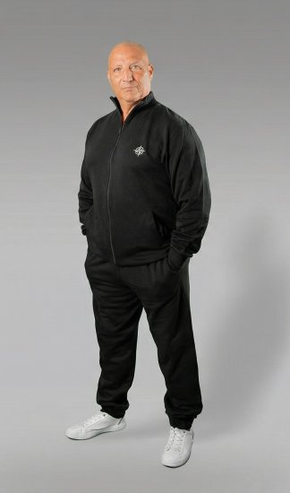 20 Nodi Mistral Tracksuit in Combed Fleece Cotton Black - Treningsdrakter - Treningsdrakter/Tracksuits store størrelser herre