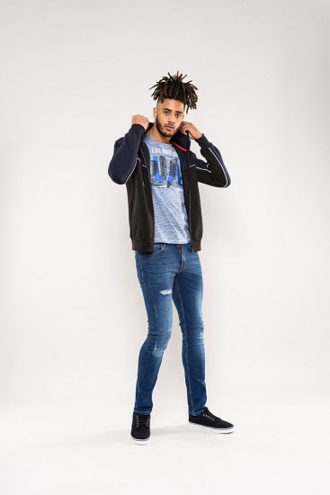 D555 Vincent Full Zip Hoody With Chest And Sleeve Piping Detail - Gensere og hettegensere - Store hettegensere - 2XL-14XL