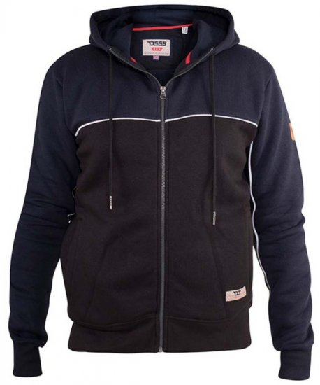 D555 Vincent Full Zip Hoody With Chest And Sleeve Piping Detail - Gensere og hettegensere - Store hettegensere - 2XL-14XL