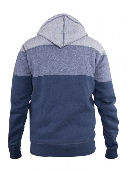 D555 Columbus Cut And Sew Panelled Zip Through Hoody Blue - Gensere og hettegensere - Store hettegensere - 2XL-14XL