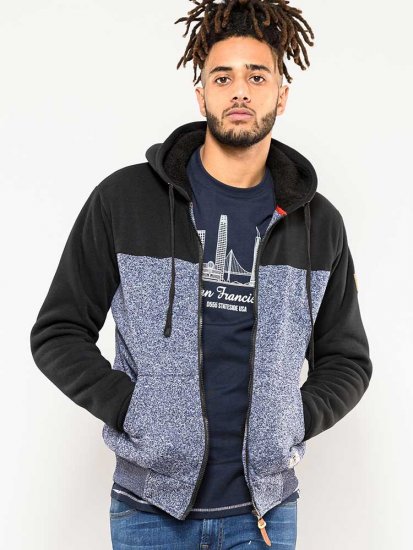 D555 Allen Zip Through Hoody With Sherpa Lining - Gensere og hettegensere - Store hettegensere - 2XL-14XL