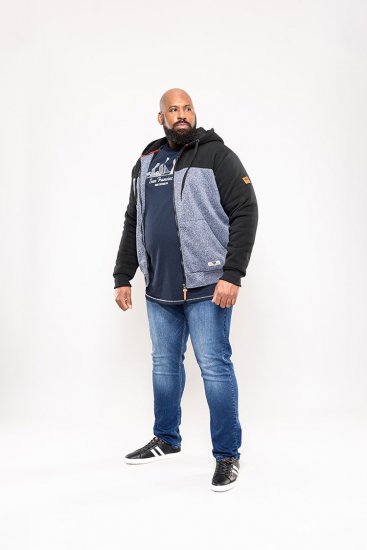 D555 Allen Zip Through Hoody With Sherpa Lining - Gensere og hettegensere - Store hettegensere - 2XL-14XL