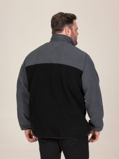 D555 Daly Quarter Zip Fleece Sweatshirt Svart/Grå - Gensere og hettegensere - Store hettegensere - 2XL-14XL