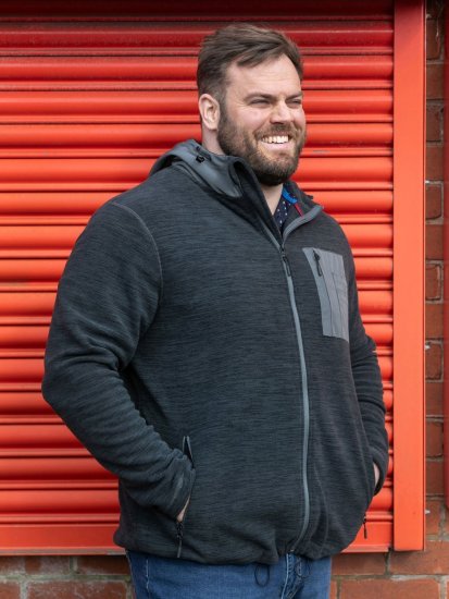 D555 Daly Quarter Zip Fleece Sweatshirt Svart/Grå - Gensere og hettegensere - Store hettegensere - 2XL-14XL