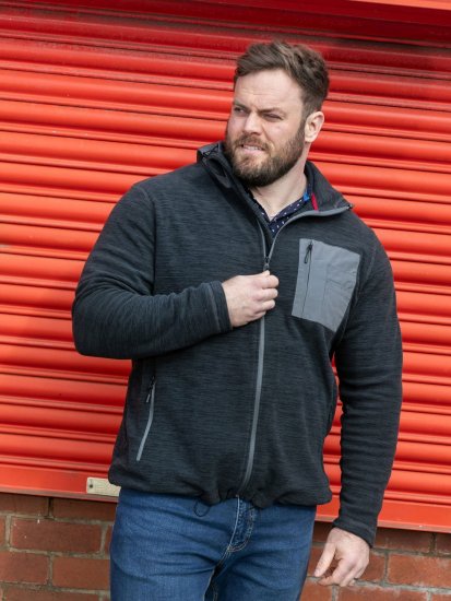 D555 Daly Quarter Zip Fleece Sweatshirt Svart/Grå - Gensere og hettegensere - Store hettegensere - 2XL-14XL