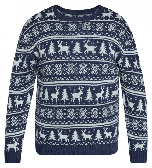 North Latitude 63144 Fjell Reindeer Knit Mørkeblå - Gensere og hettegensere - Store hettegensere - 2XL-14XL