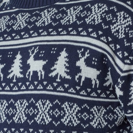 North Latitude 63144 Fjell Reindeer Knit Mørkeblå - Gensere og hettegensere - Store hettegensere - 2XL-14XL