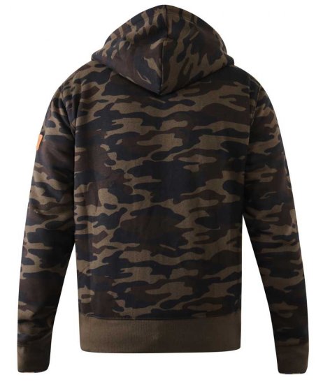 D555 Regent AOP Camo Zip Through Hoody - Gensere og hettegensere - Store hettegensere - 2XL-14XL