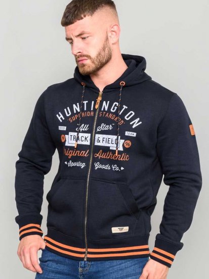 D555 Flanders Full Zip Hoody With Chest Print - Gensere og hettegensere - Store hettegensere - 2XL-14XL