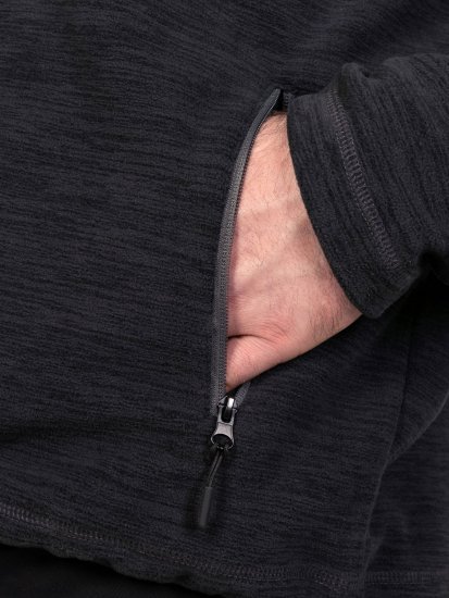 D555 Damien Micro Fleece Zip Through Hoody Svart/Grå - Gensere og hettegensere - Store hettegensere - 2XL-14XL