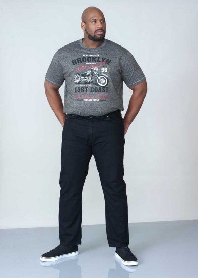 Duke Balfour Relaxed Comfort Fit Stretch Jeans With Elasticated Waist Black - Jeans og bukser - Store Bukser og Store Jeans