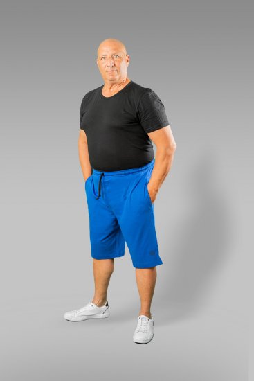 20 Nodi Short Leg Sports Pants in Combed Cotton Jersey Blue - Sweatbukser og-shorts - Sweatbukser og Sweatshorts 2XL-12XL