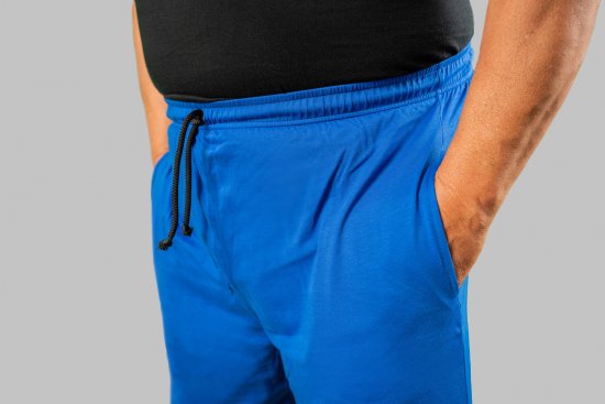 20 Nodi Short Leg Sports Pants in Combed Cotton Jersey Blue - Sweatbukser og-shorts - Sweatbukser og Sweatshorts 2XL-12XL