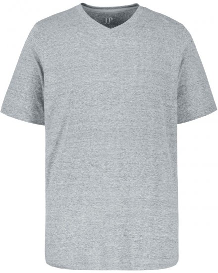 JP1880 702415 T-skjorte med V-hals Gråmelert - T-skjorter - Store T-skjorter - 2XL-14XL