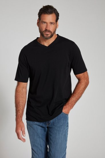 JP1880 702415 T-skjorte med V-hals Svart - T-skjorter - Store T-skjorter - 2XL-14XL
