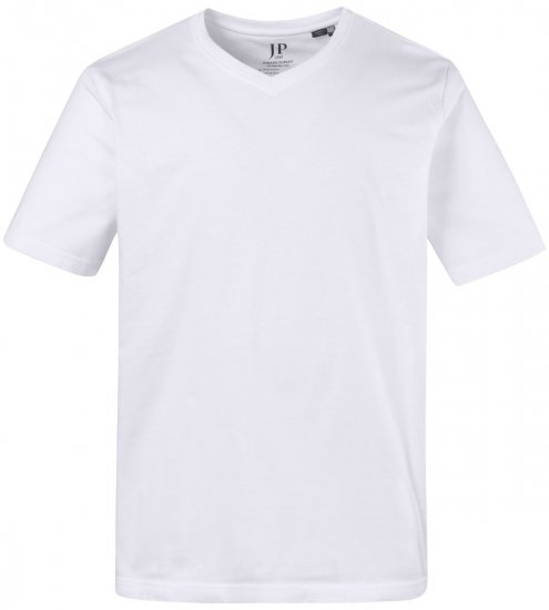 JP1880 702415 T-skjorte med V-hals Hvit - T-skjorter - Store T-skjorter - 2XL-14XL