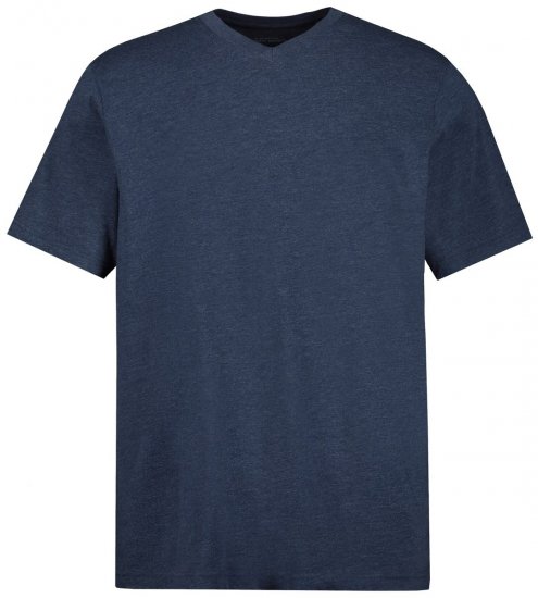 JP1880 702415 T-skjorte med V-hals Mellomblå melert - T-skjorter - Store T-skjorter - 2XL-14XL