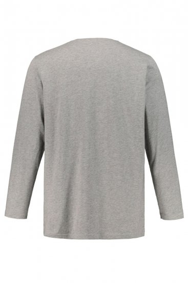 JP1880 702555 Langermet Henley t-skjorte Gråmelert - T-skjorter - Store T-skjorter - 2XL-14XL