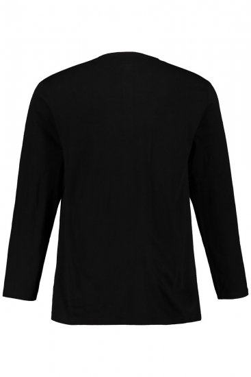 JP1880 702555 Langermet Henley t-skjorte Svart - T-skjorter - Store T-skjorter - 2XL-14XL