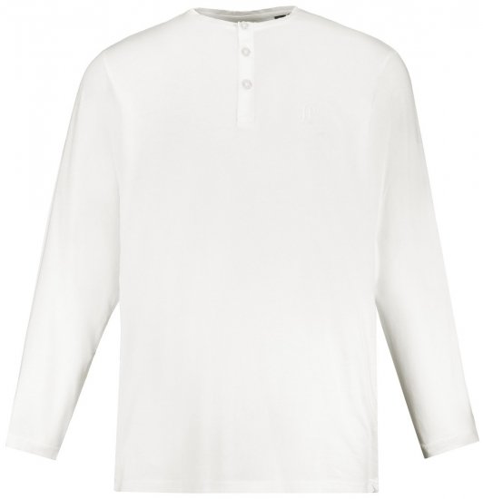JP1880 702555 Langermet Henley t-skjorte Hvit - T-skjorter - Store T-skjorter - 2XL-14XL