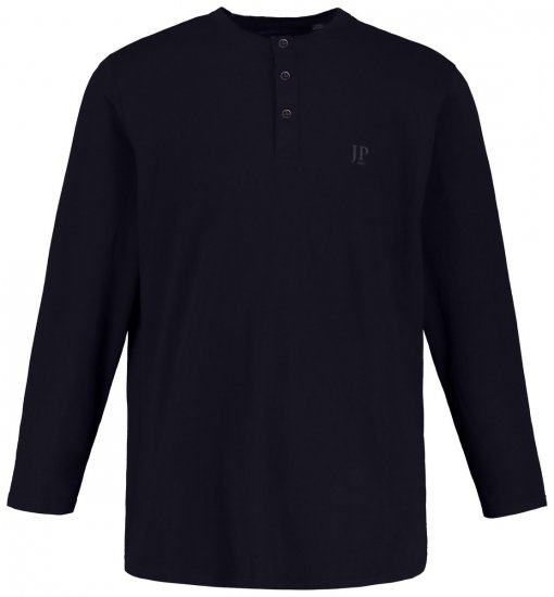 JP1880 702555 Langermet Henley t-skjorte Mørkeblå - T-skjorter - Store T-skjorter - 2XL-14XL