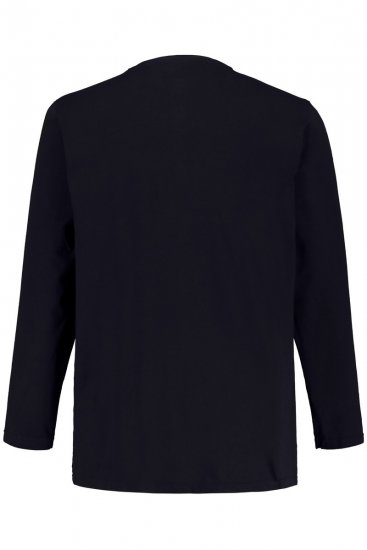 JP1880 702555 Langermet Henley t-skjorte Mørkeblå - T-skjorter - Store T-skjorter - 2XL-14XL