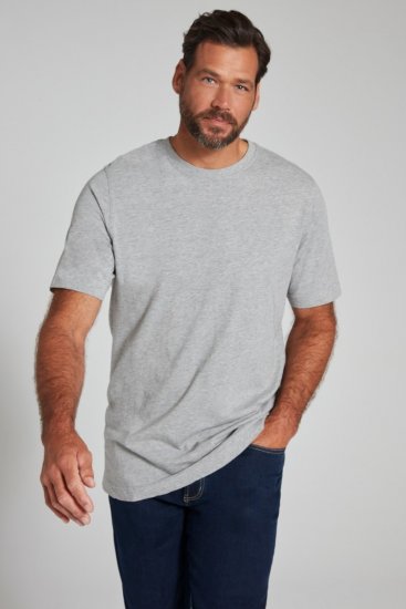 JP1880 702558 T-skjorte med rund hals Gråmelert - T-skjorter - Store T-skjorter - 2XL-14XL