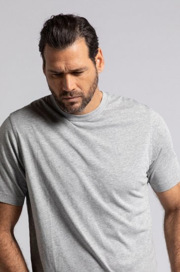 JP1880 702637 T-skjorte med rund hals 2-pakning Gråmelert - T-skjorter - Store T-skjorter - 2XL-14XL