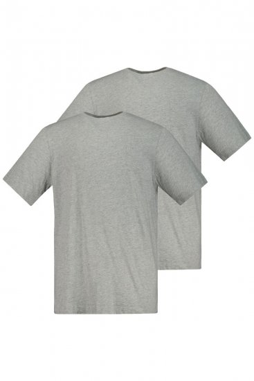 JP1880 702637 T-skjorte med rund hals 2-pakning Gråmelert - T-skjorter - Store T-skjorter - 2XL-14XL