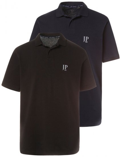 JP1880 704317 Pikéskjorte 2-pakning Svart/Mørkeblå - Polo- & piqueskjorter - Poloskjorte i store størrelser - 2XL-8XL